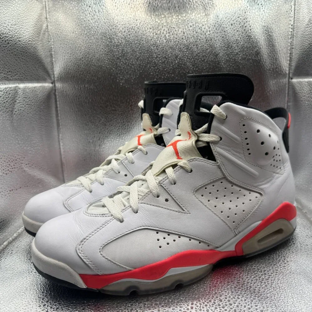 Size 11 - Air Jordan 6 Retro 2014‎ White Infrared Mens Athletic Shoes 384664-123